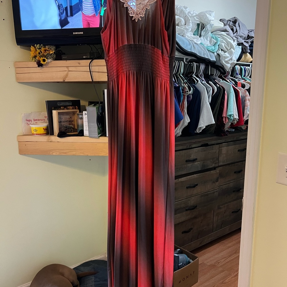 Cute Multicolored Long Dress - image 2